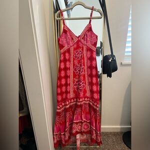 Farm Rio Summer Sunrise Linen Maxi Dress